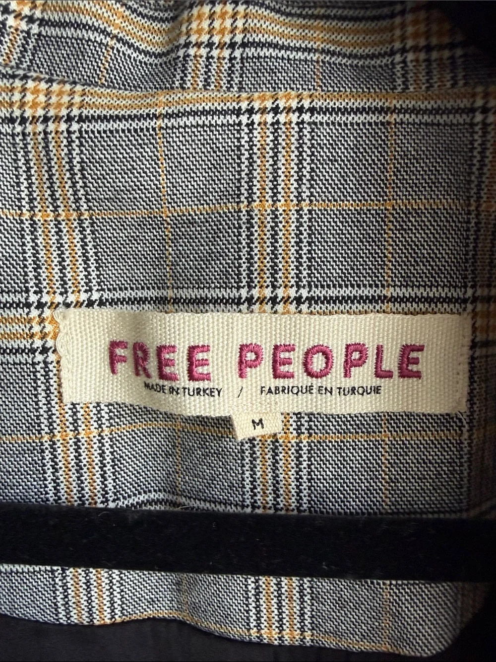 Free People Ashby Plaid Double Breasted Blazer Medium - like new
